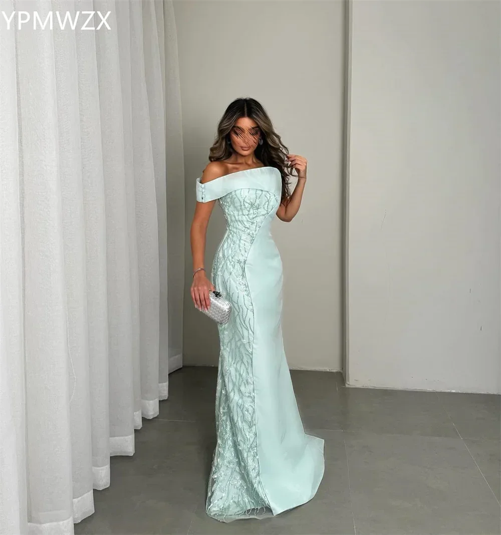 Maßgeschneidertes Abendkleid, formelles Abendkleid, YPMWZX, schulterfrei, Meerjungfrau, bodenlang, Röcke, Pailletten, maßgeschneiderte Anlasskleider Pa