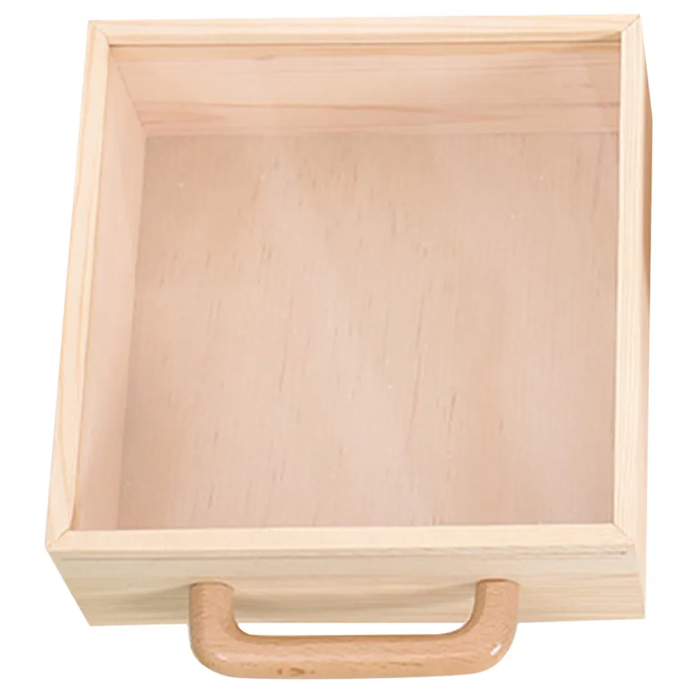 

Wooden Gift Box Clear Lid Display Case Rustic Jewelry Storage Organizer Decorative Storage Box for Earrings Necklaces Bracelets