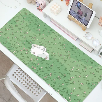 Sevimli bitki oyun aksesuarları MousePads bilgisayar dizüstü oyun genişletilmiş fare Mat büyük Anime fare altlığı kauçuk klavye masa Mat