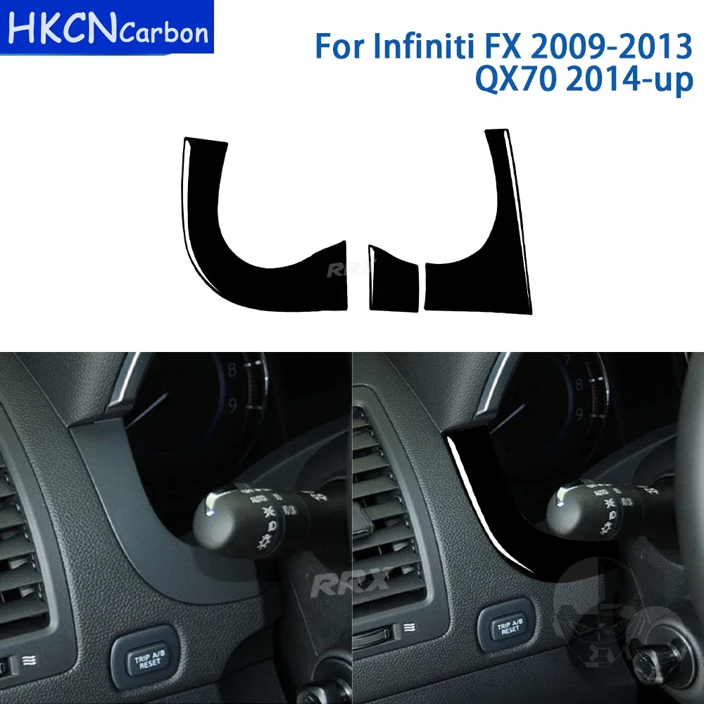 For Infiniti FX 2009-2013 QX70 2014+ Accessories Car Interior Speedometer Side Trim Sticker Decoration Glossy Black Plastic