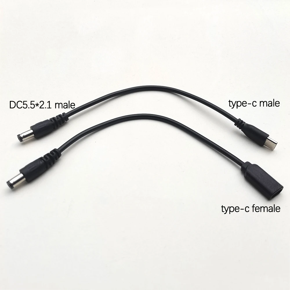 1 Stück Typ-C zu DC 5,5x2,1mm Stromkabel USB-C Stecker/Buchse zu DC-Buchse Adapter für Router CCTV LED-Streifen Laptop DC5,5*2,1 zu Typ-C – Detail 2