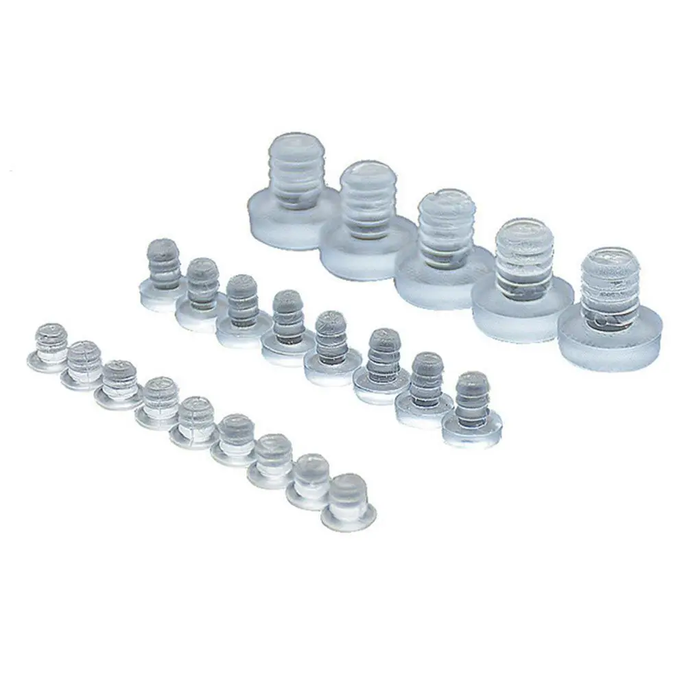 

20Pcs Universal Transparent Fasteners Foot Pad Screws Hole Plugs Rubber Stem Bumpers Anti collision Embedded Cabinet Furniture