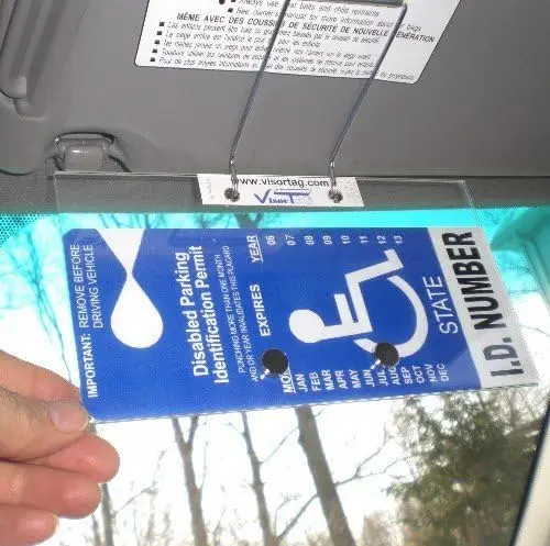 

Horizontal Handicapped Placard Cover and Holder - Easily Display & Swing Away Disabled Parking Placard, Tough Plastic, Made in