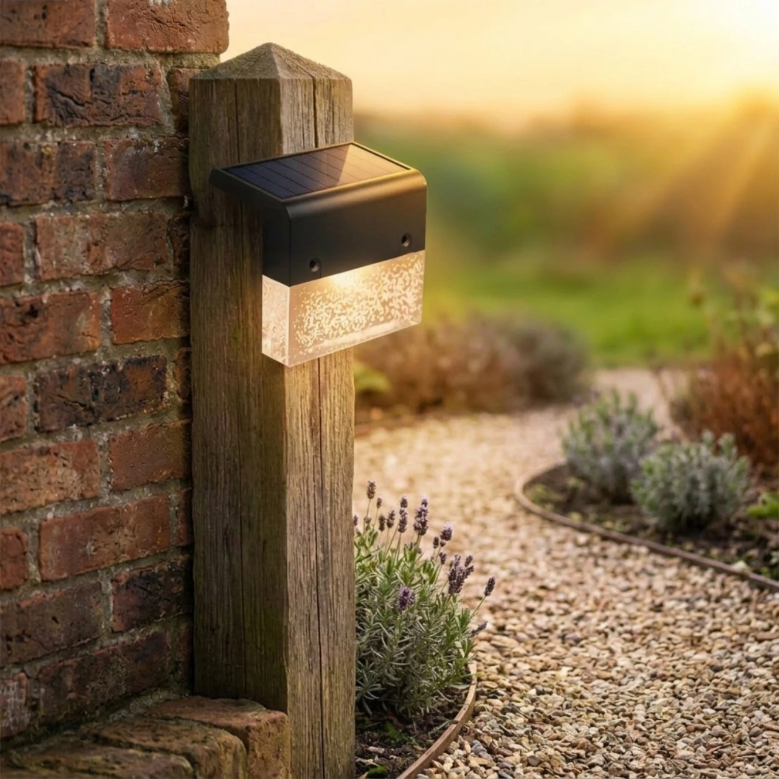Solar Outdoor Wall Light Color-Changing Solar Wall Light Wireless Wire Cordless for Yard, Fence