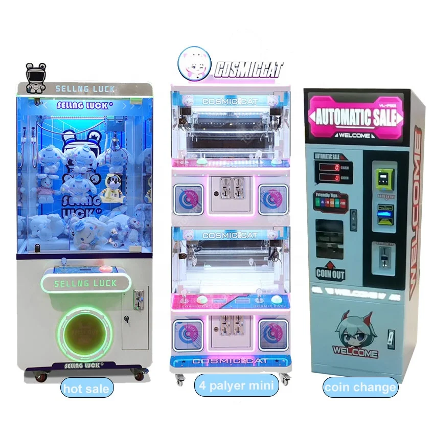 Factory Wholesale Mini Plush Toy Crane Claw Arcade Game Machine Coin Operated Kids' Candy Grabber Bill Acceptor Economical Small