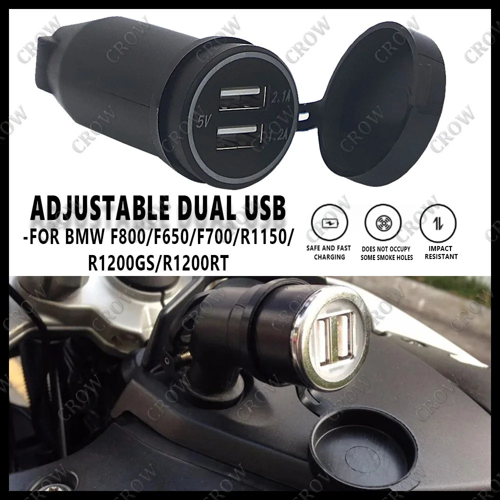 New Motorcycle Adjustable Dual USB Interface Charger Adapter Suitable For BMW R1200GS R1200RT F800GS F700GS F650 GS R 1200 RTADV