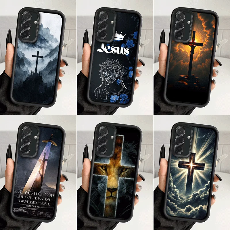 God Jesus Pray Cross Bible Shockproof Phone Case For Samsung A13 A14 A15 A16 A17 A33 A34 A35 A36 A37 A53 A54 A55 A56 A57 A23 A24