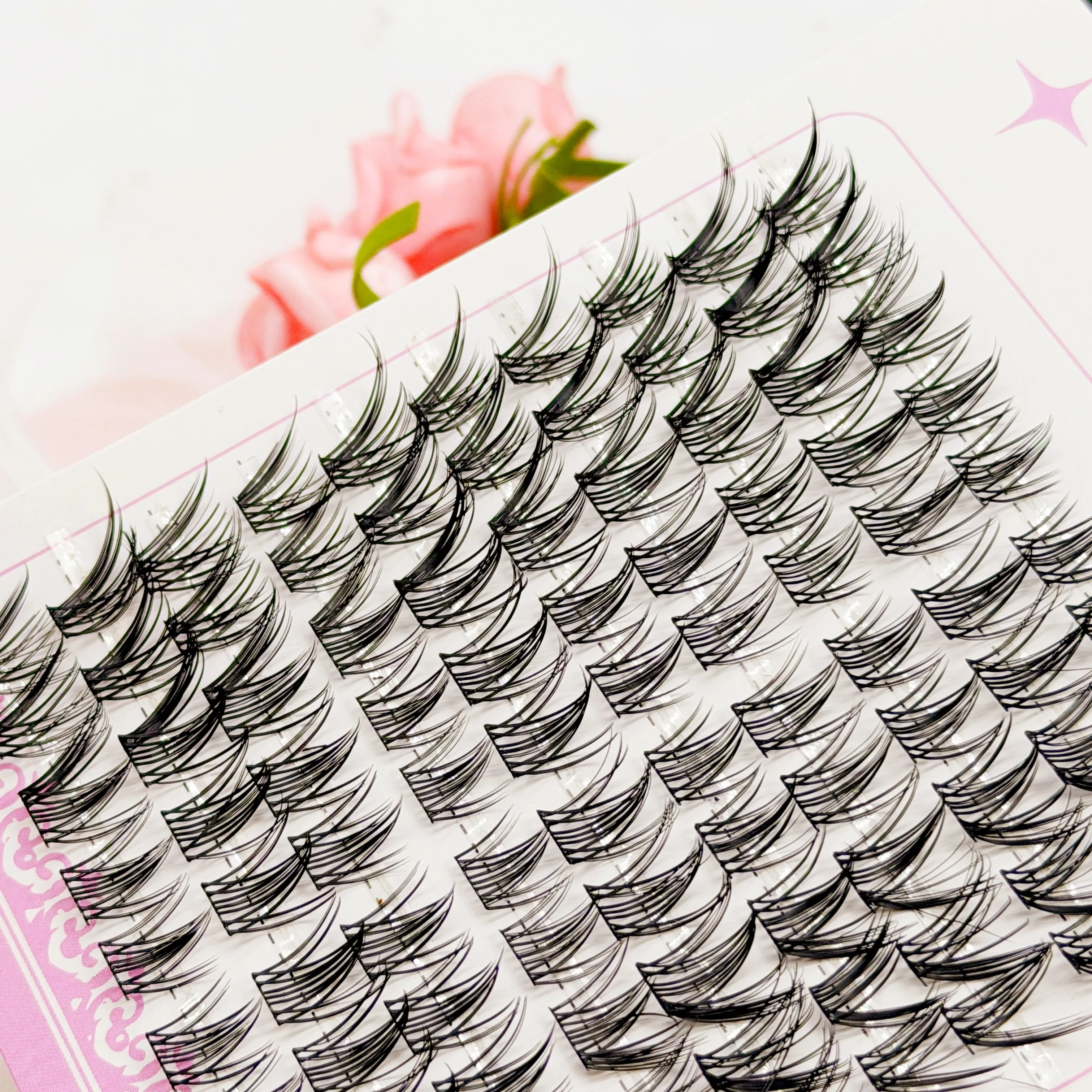 LIMEIKAI Natural Thick Single Strand False Eyelashes, 10 Rows 100 Clusters, C Series, Fox Style, Imitation Pure Wild Sources, Ho