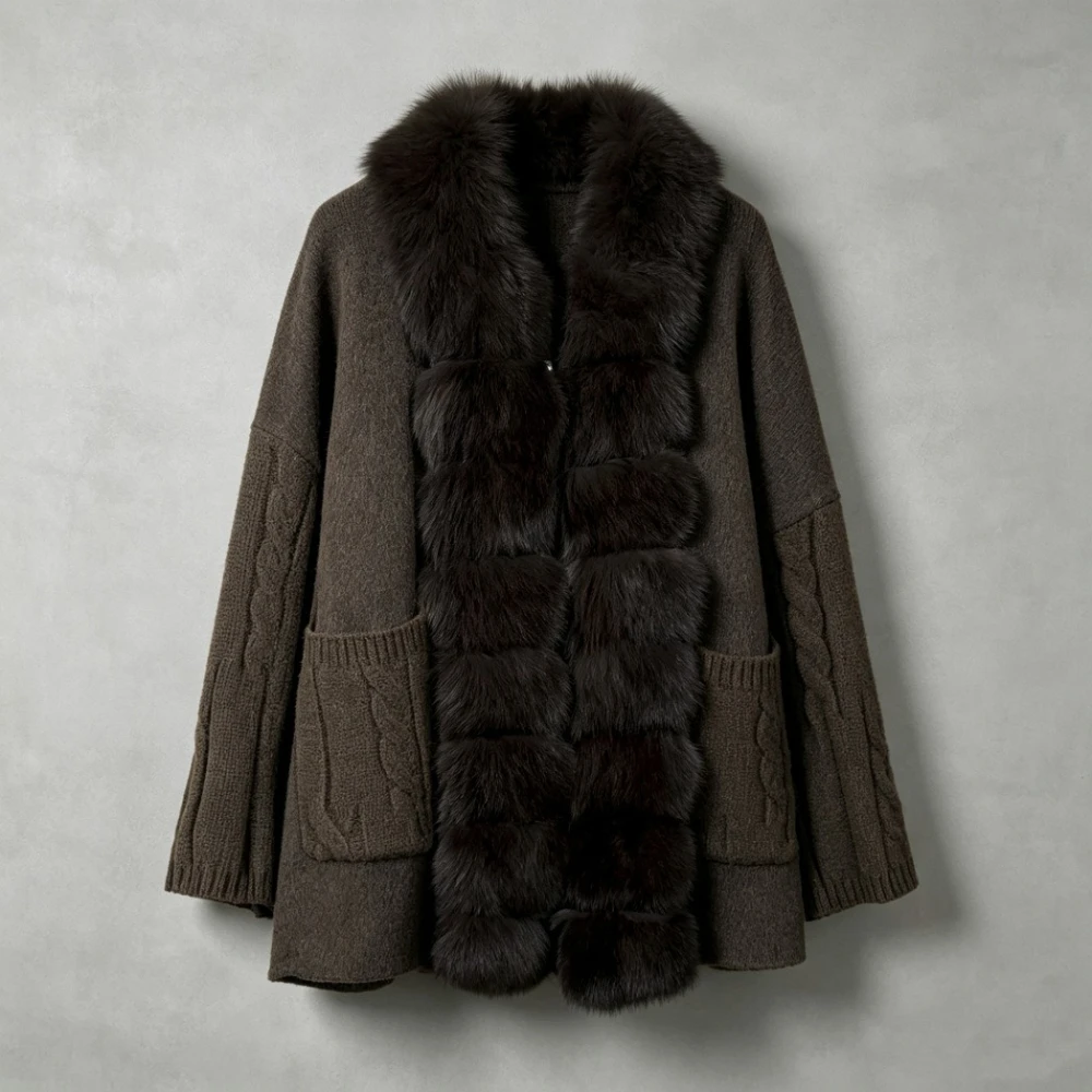 OFTBUY Women's Wool Overcoat Women Winter Coats Woman Clothes New Arrival Wool Trench Coat Double Sided Knitted Patchwork