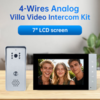 7 Inch Video Doorbell System Waterproof 4 Wire Analog Apartment Cable Video Intercom Villa Video Door Phone D3