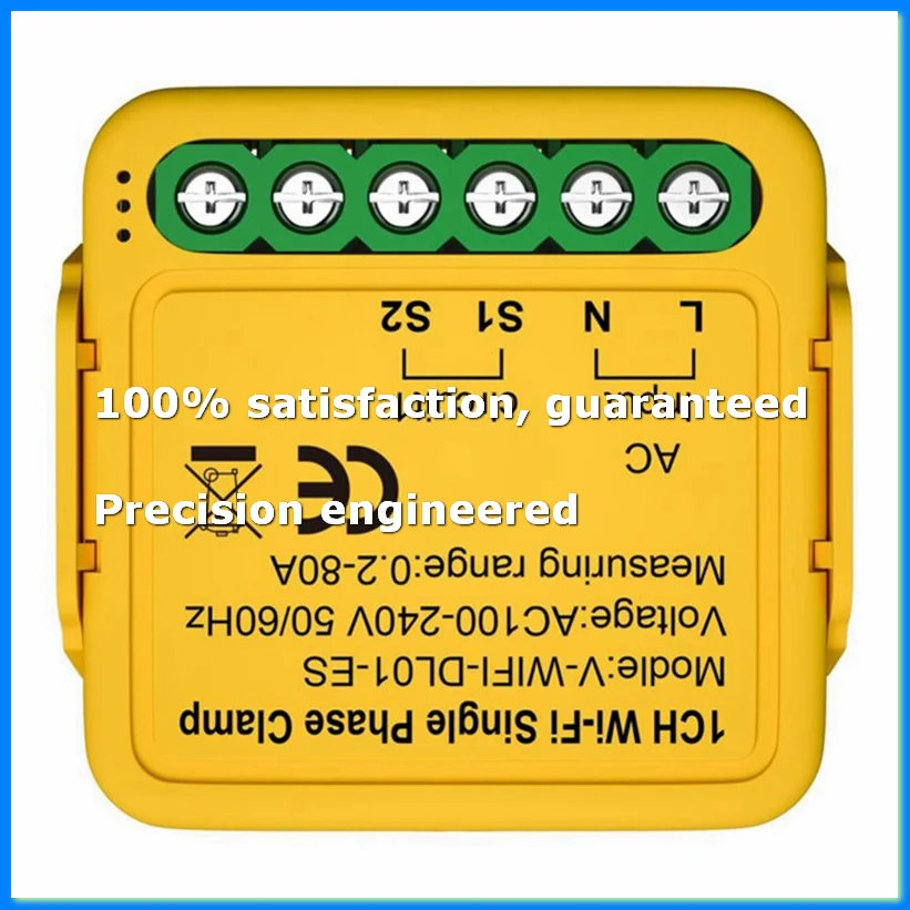 Tuya Bilateral WiFi Energy Meter 80A with Clamp CT KWh Power Electricity Consumption Monitor for Home(B)-A31R