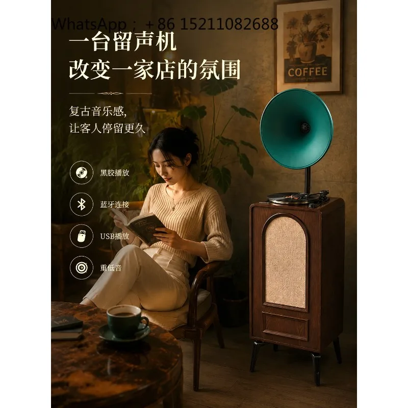 LLY medieval phonograph record player modern light luxury bluetooth solid wood audio vinyl integrated record player