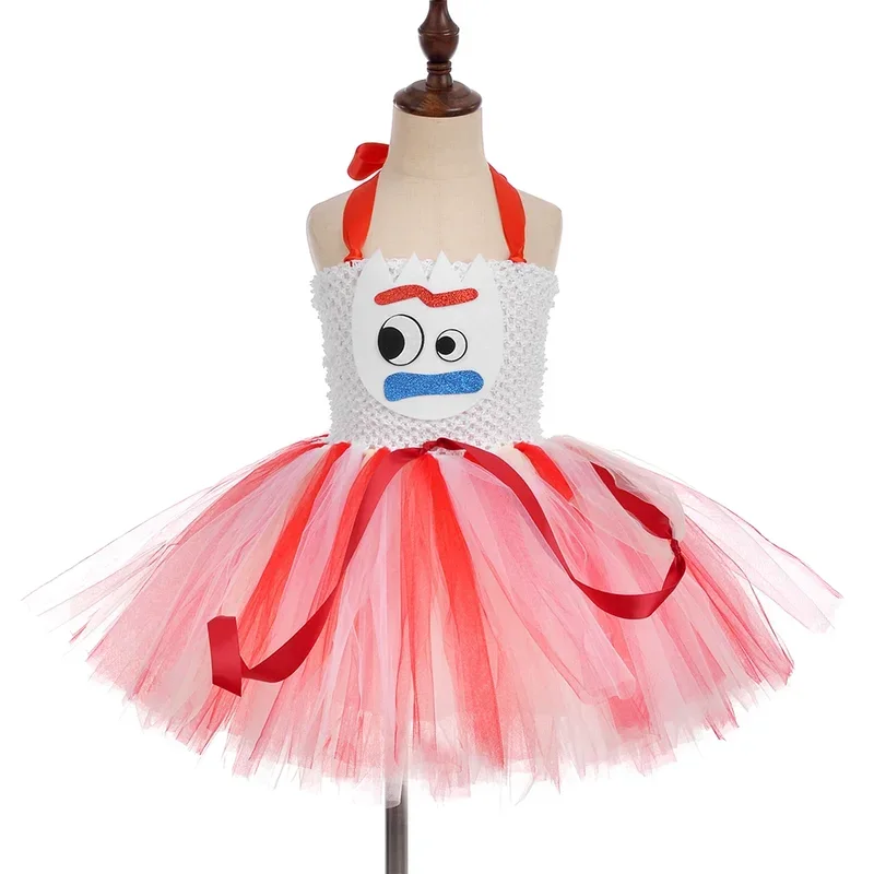 Toy Forky Inspired Tutu Dress for Girls Birthday Party Princess Dress Girls Halloween Cosplay Costume for Kids Fancy Dress Up