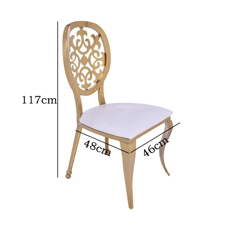 Most fashionable hollow modern design PU leather metal dining chair with backrest light luxury stool with best for restaurant