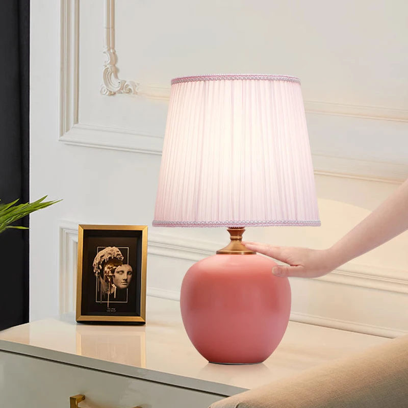 

Nordic Ceramic Touch Sensor Table Lamp for Bedroom Bedside Indoor Lighting Stand Light Fixtures Desk Light for Living Room Decor