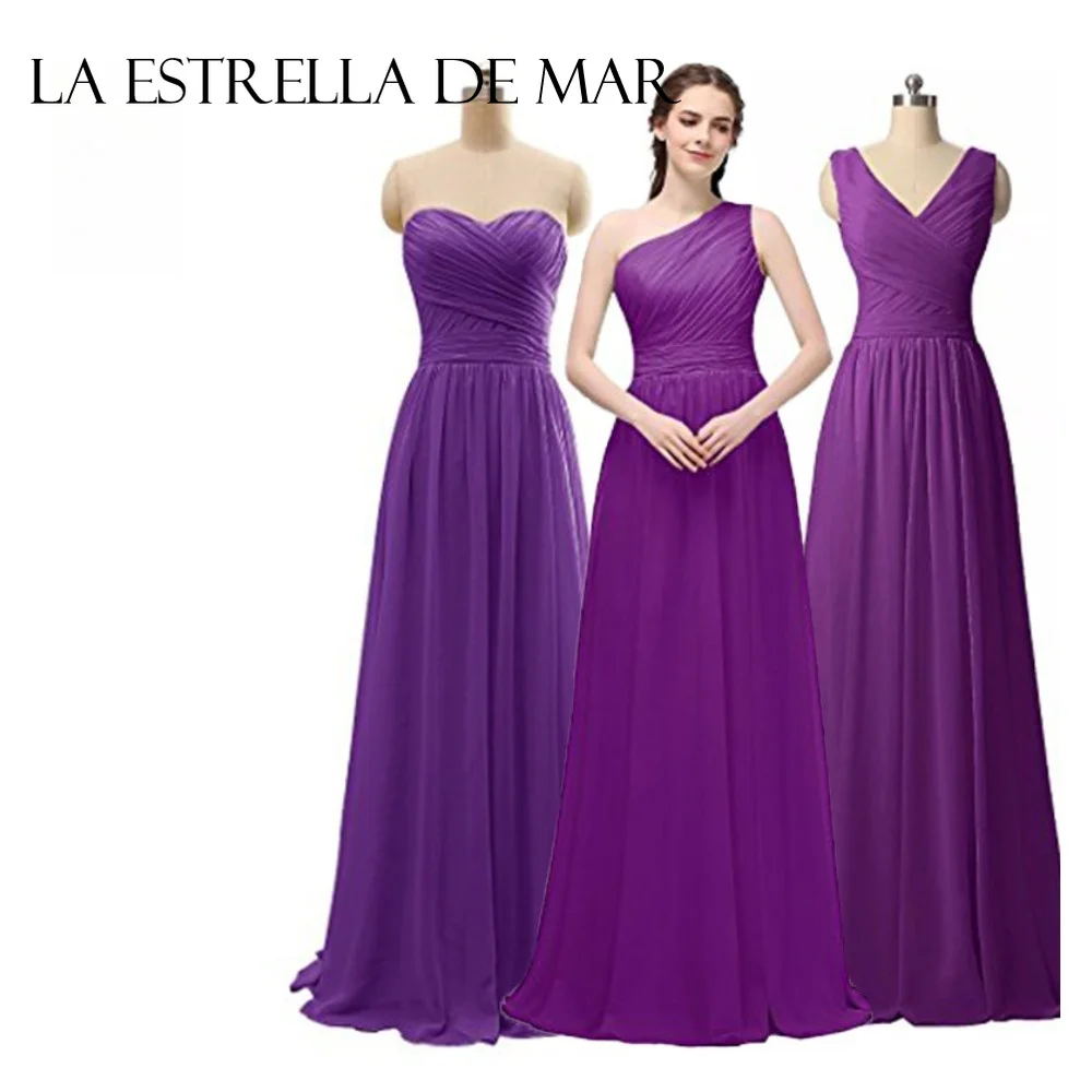 Dusty Rose Wedding Bridesmaid Dress Chiffon Sexy V-neck  A Line Elegant Evening Dresses Long Vestido Godmother Long Party Robe