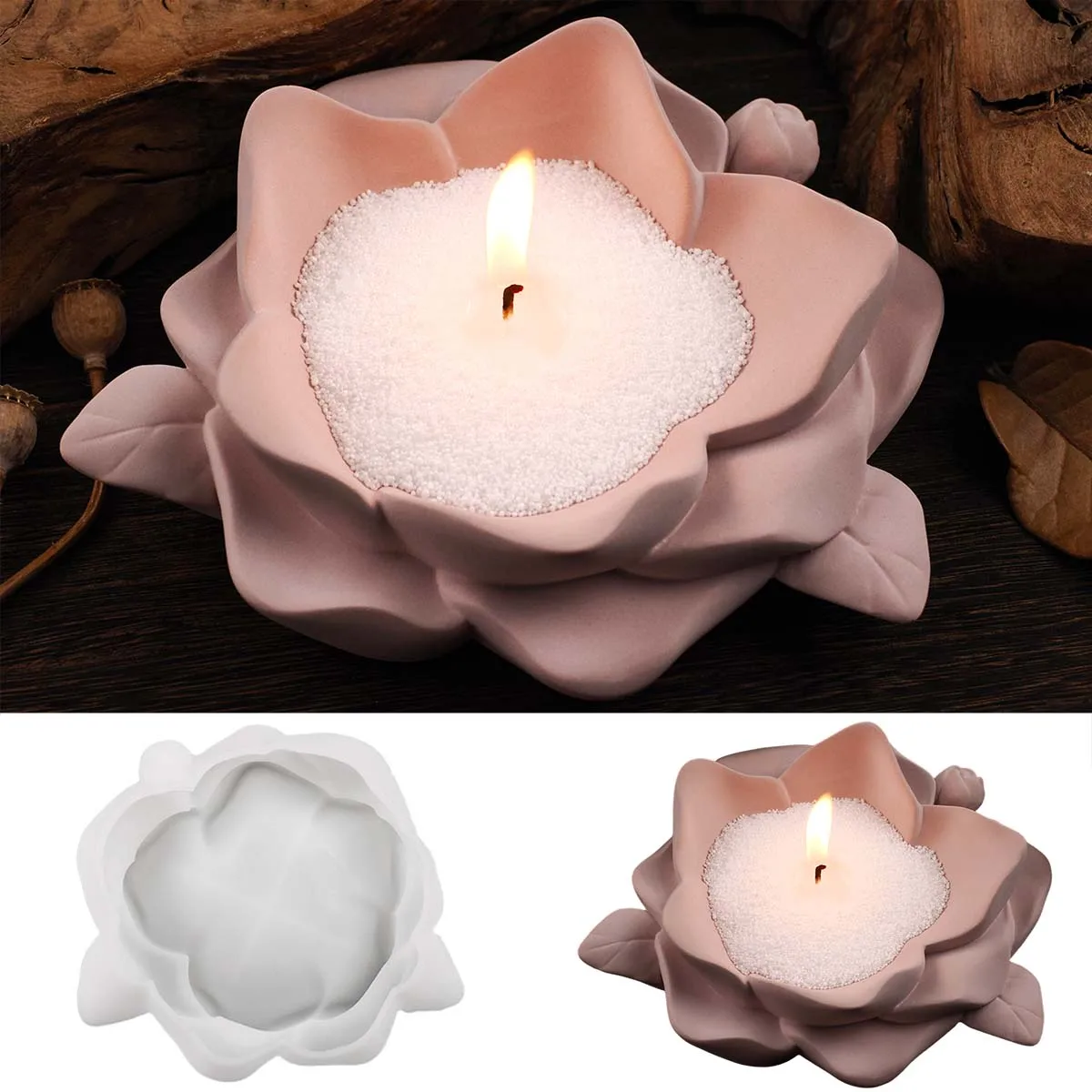 كاميليا روز شمعة السلطانية قالب من السيليكون لتقوم بها بنفسك زهرة شكل عرض لوحة الحرف صنع الجص الراتنج صينية تخزين قوالب ديكور المنزل