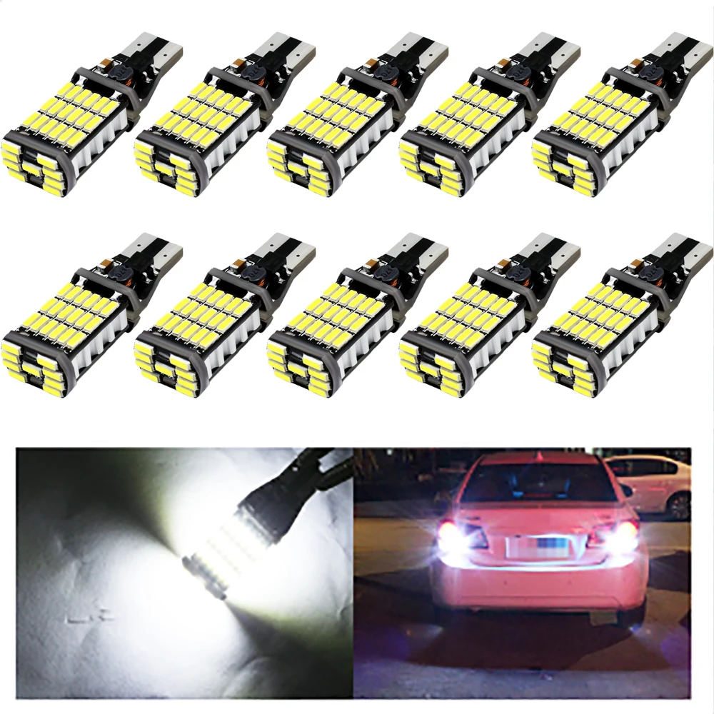 Лампы головного света T15 W16W, 921, 920, 912, Canbus, без ошибок, задний свет, 4014, 6000K, белый свет, автомобильная парковочная лампа, 12 В постоянного тока, 1/4/10 шт.