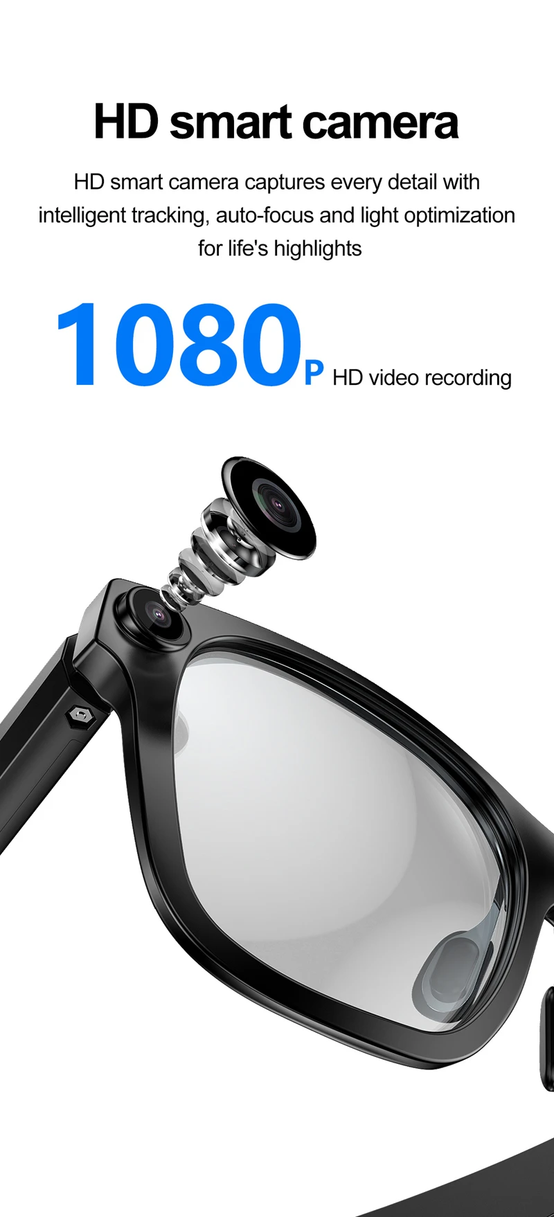

New AI Camera Glasses With Bluetooth Smart AI Technology For High-definition Shooting Music Calling Recording Video Recording