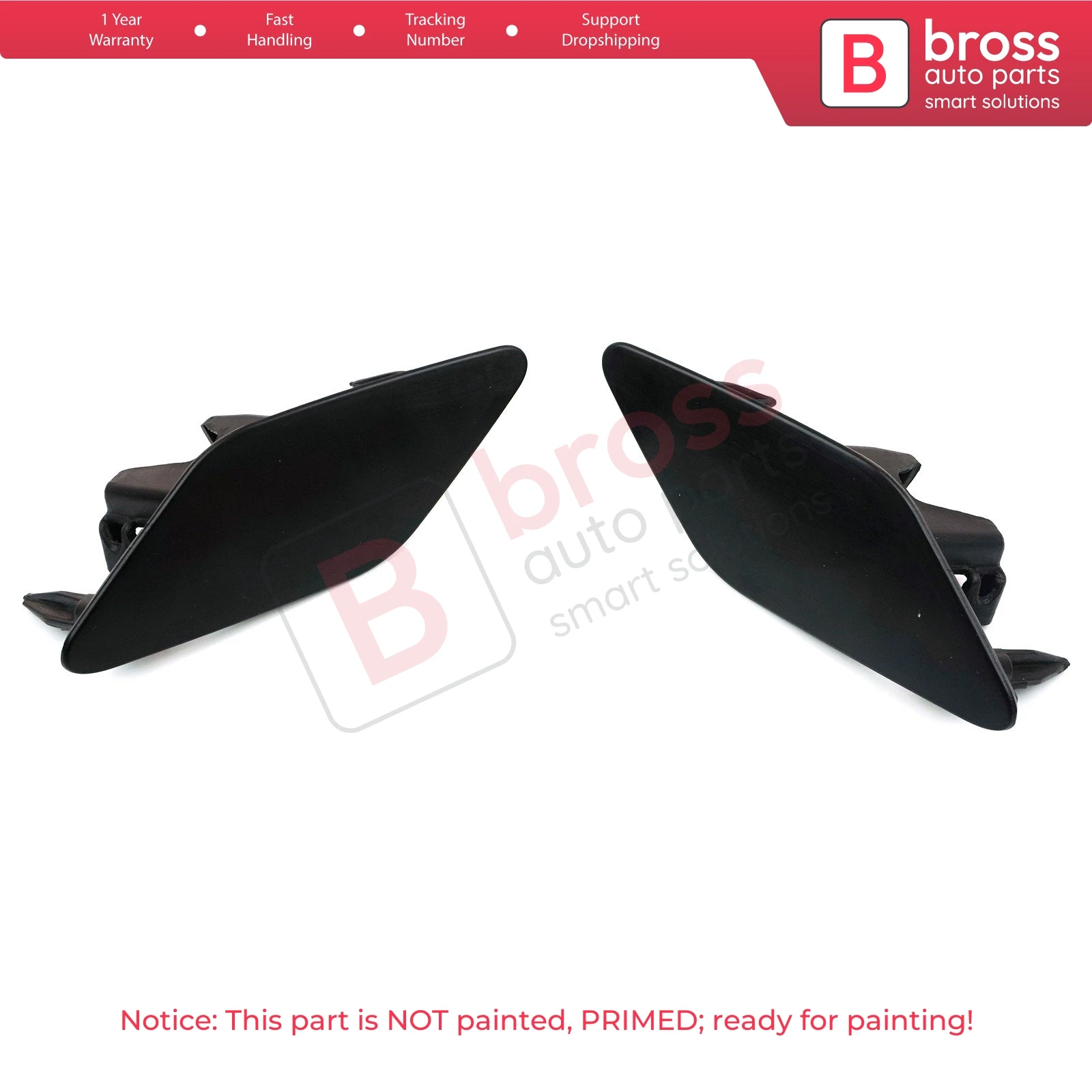 BROSS BSP1019 Front Bumper Headlight Washer Cover Cap Front Left Right Set 3G0807937GRU 3G0807938 for VW Passat B8 3G 2015-2019