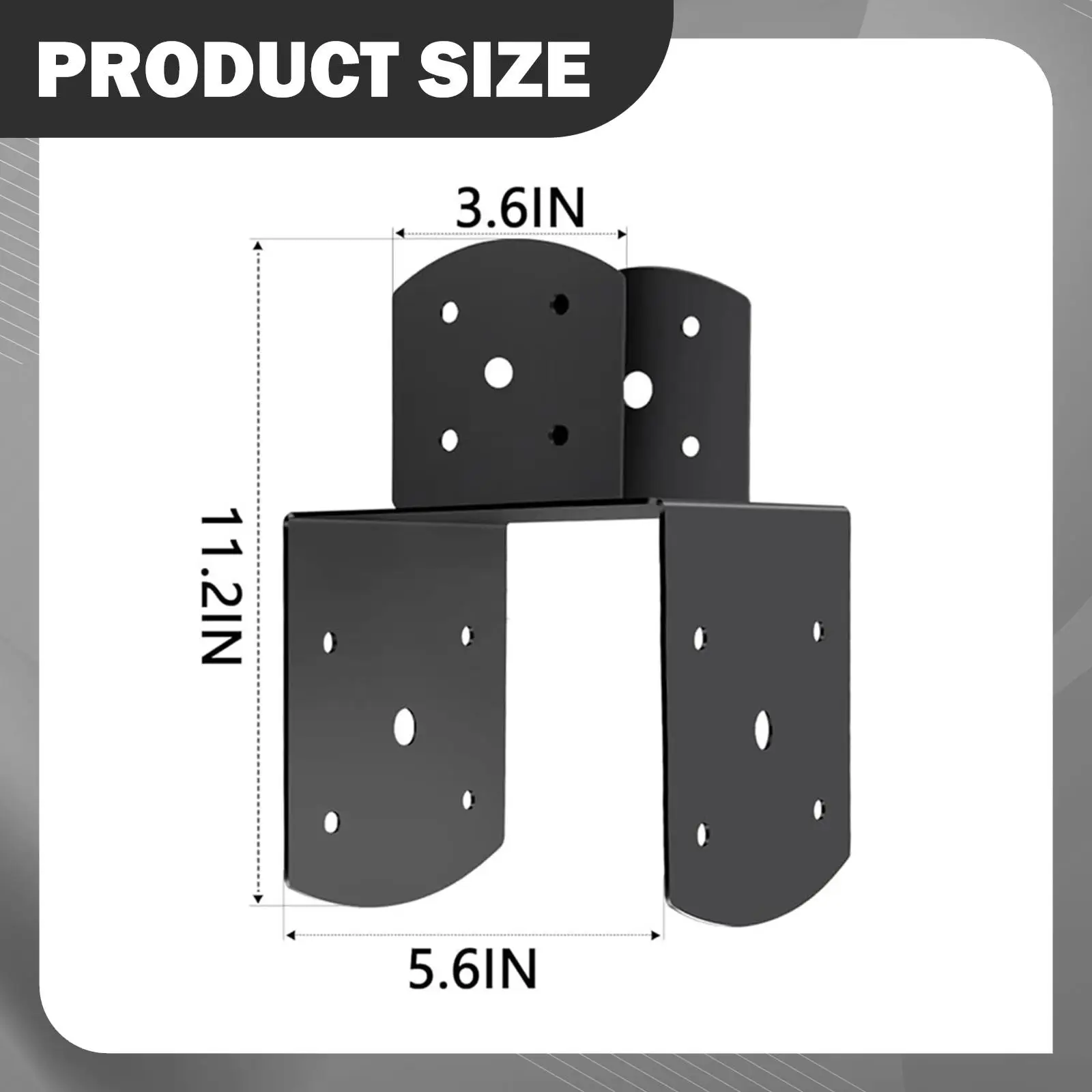 Fence Post Repair Kit Deck Post Caps Tie Bracket Carbon Steel Mounting for Sheds Patio Projects