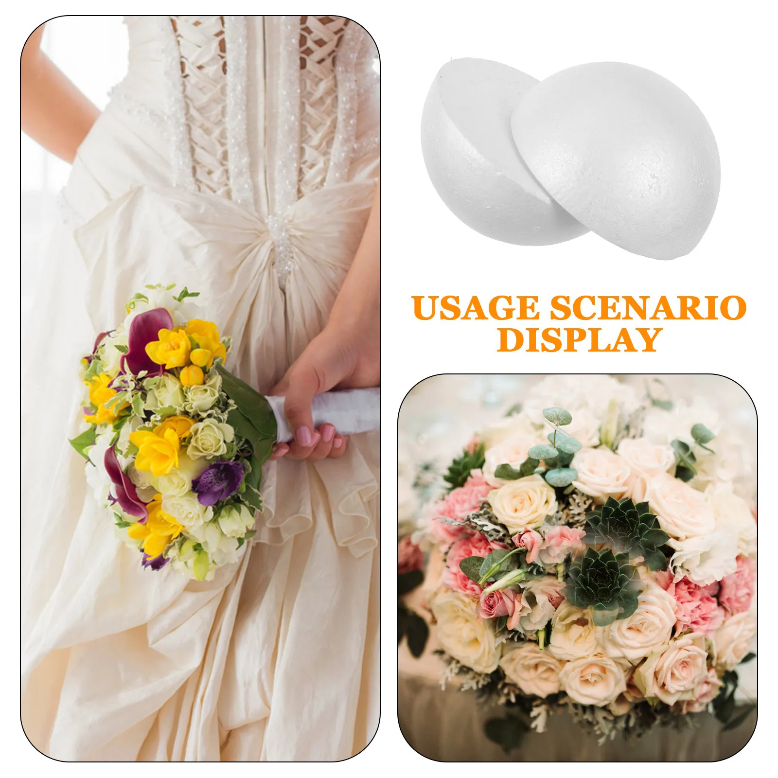2 قطعة نصف المجال رغوة كرات البوليسترين الأبيض Diy بها بنفسك ترتيب الأزهار تحف الزفاف المشاريع الحرفية الزهور الطازجة ديكور