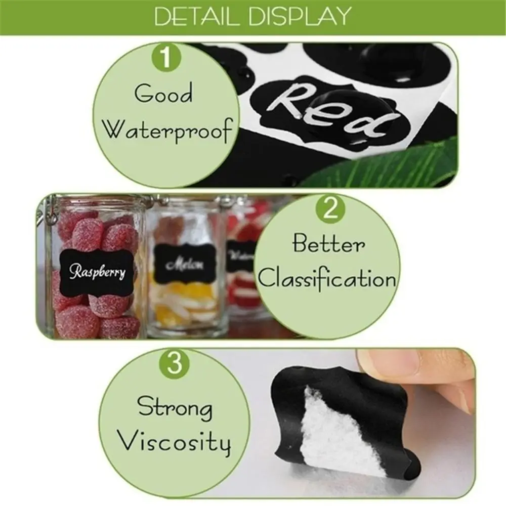 

120Pcs/Roll Durable PVC Labels Stickers 5 Styles Removable Blackboard Stickers Waterproof Chalk Labels Home & Kitchen
