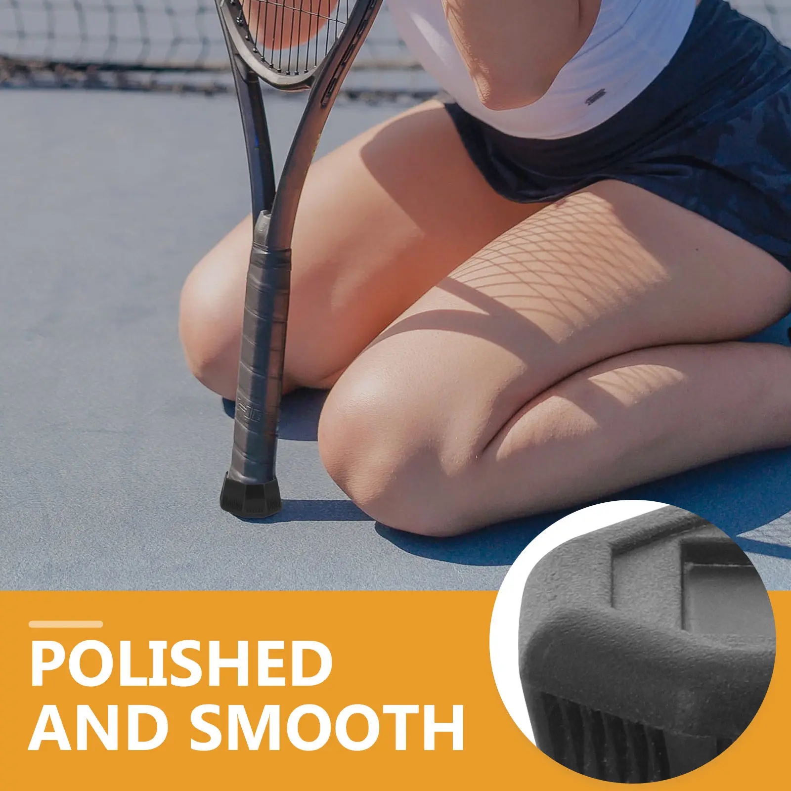 

Plastic Tennis Racket Handle End Cover Non-Slip Racket Bottom Lid Power Hat for Tennis Protective Gear Replacement