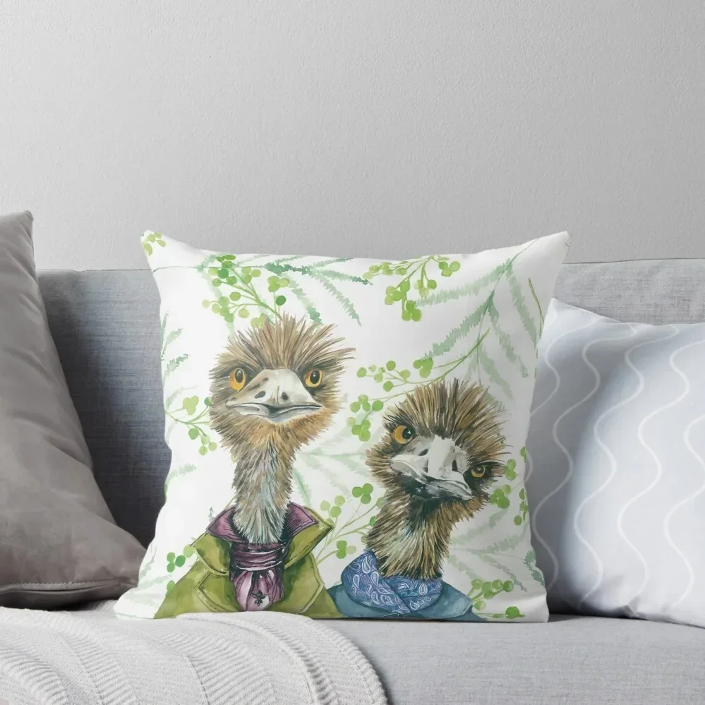 Edgar and Erwin Emu Throw Pillow Pillows Aesthetic covers for pillows Cushions Home Decor Cushion Cover Pillow