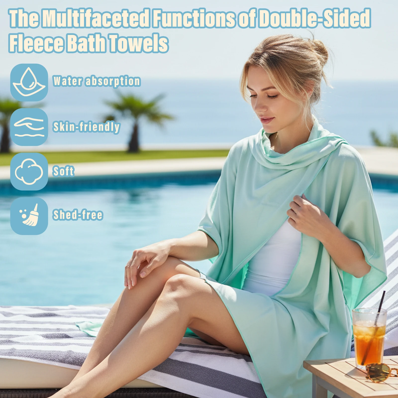 Ultra-Lightweight Quick-Dry Sports Towel Absorbent Bath Beach Towel for Travel Pool Yoga Camping - Perfect for the Bathroom