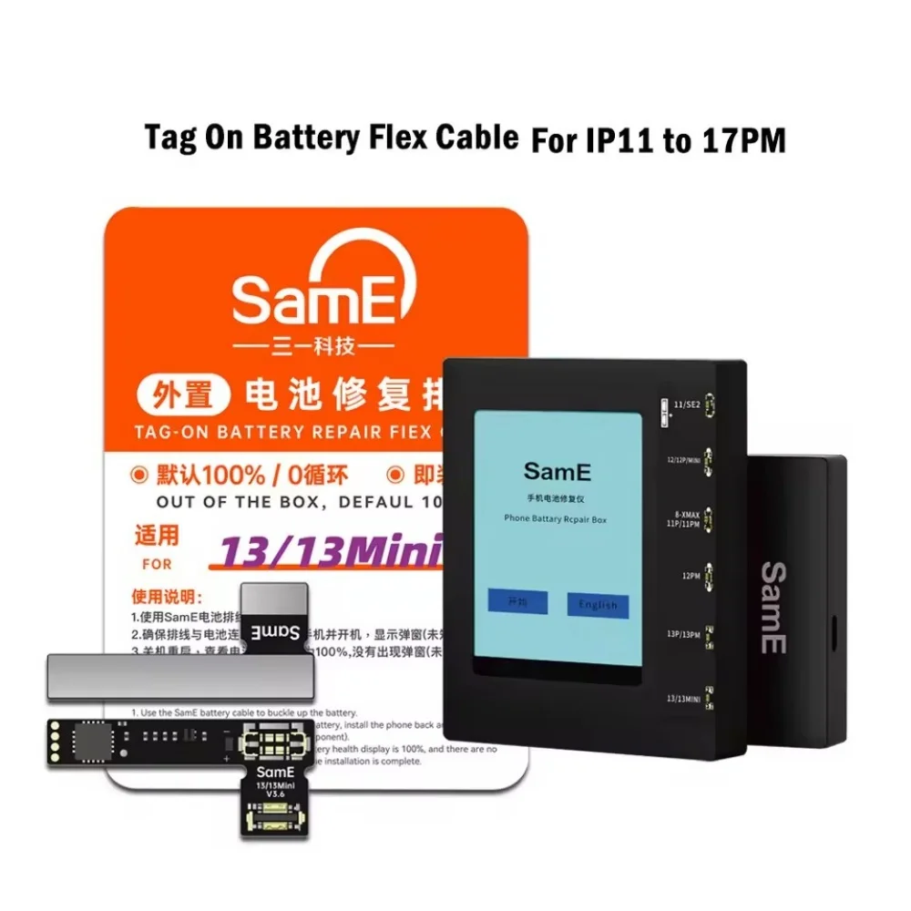 AliExpress iinsumo 5pc SamE Pre-Programmed Battery Tag-on Flex Cable For iPhone 15 ProMax 14 13 12 Shows 100% Health 0 Cycle No Pop Up Message