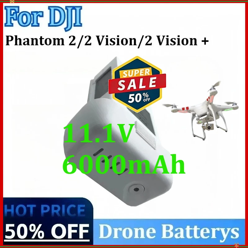 

Новые высококачественные аккумуляторные батареи 11.1V 6000mAh для дронов DJI Phantom 2 / 2 Vision / 2 Vision +
