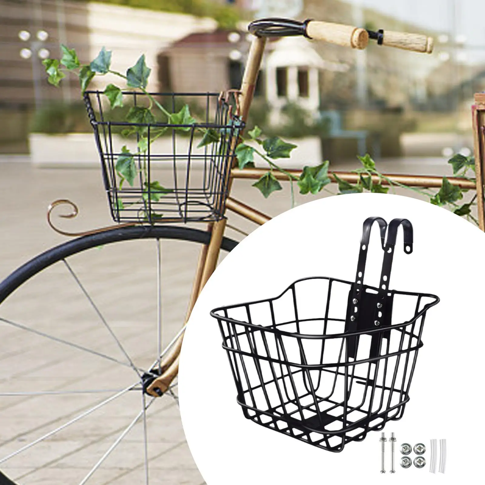 Kids Bike Basket Front Decoration Iron for Shopping Biking Accessory Picnics