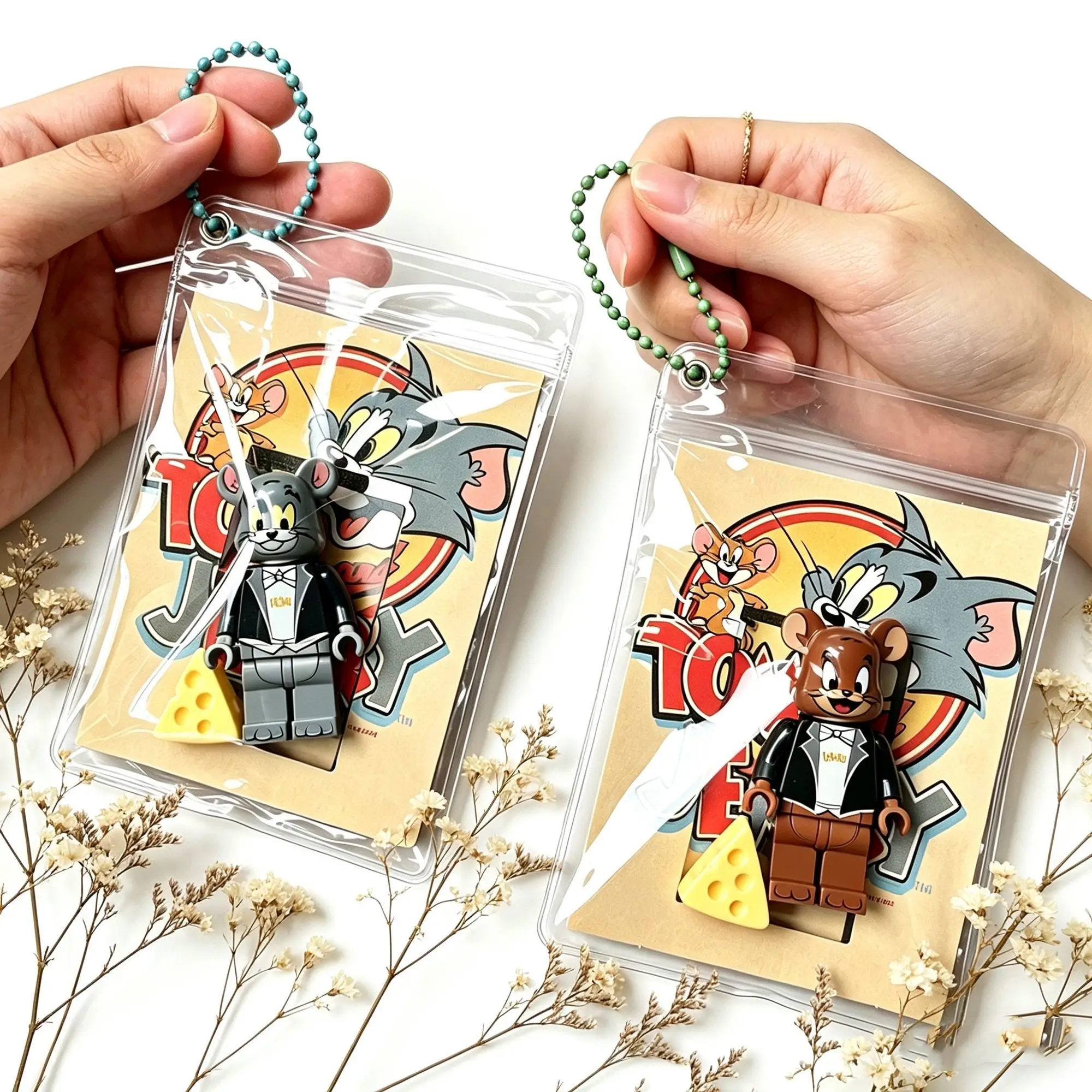 

Tom Couple Keychain Set Cute Cartoon Character Pair Pendant for Backpack Keys Bag Charm Unique Gift