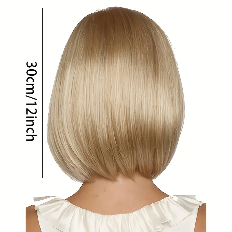 Elegant, fluffy, fashionable short curly wig  women, synthetic fiber, short hair, heat-resistant high-temperature silk inner net