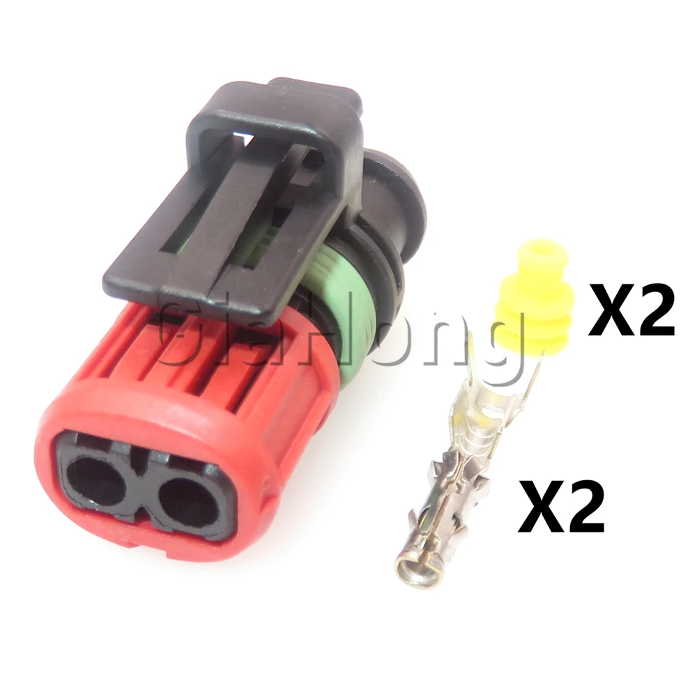 1 Set 2 Ways AC Assembly Automobile Fuel Spray Nozzle Electrical Cable Sockets Auto Adapter Car Engine Wiring Plug 1337245-3