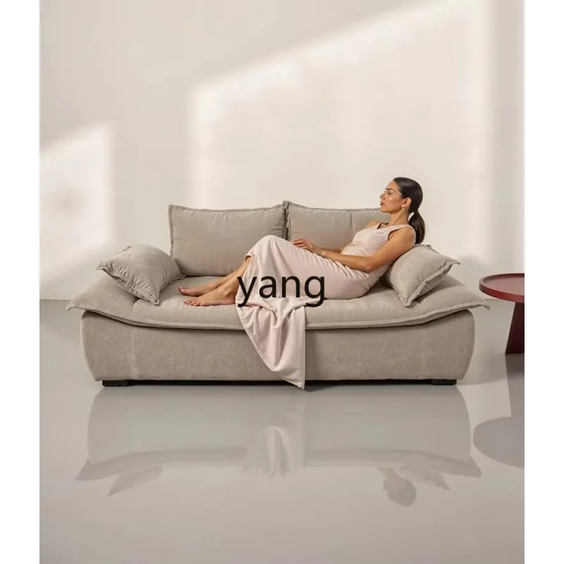 LTT Nordic fabric sofa living room removable and washable retro large sitting deep straight row soft bag sofa