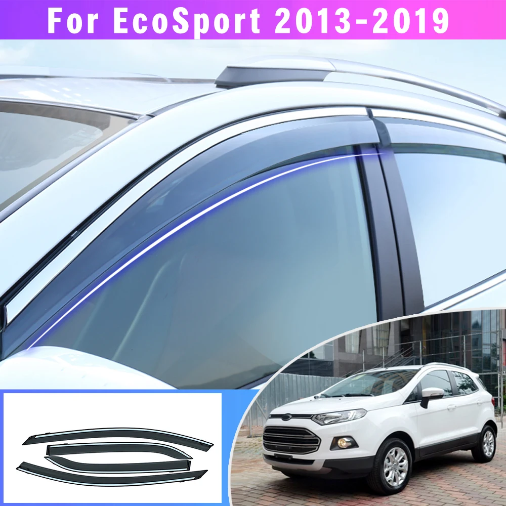 Awnings Weather Shield Window Visor Deflector Guard For Ford EcoSport 2013-2019 Car Styling Auto Accessories Sun Rain Visor