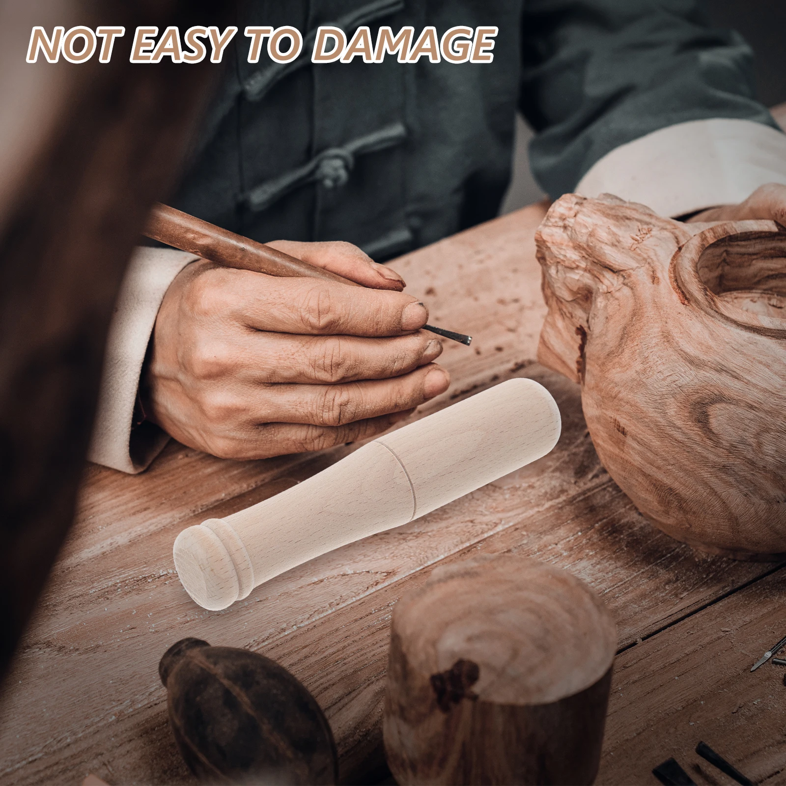 

Carpentry Hammer Comfortable Handle Mallet Craft Small Wood Garlic Peeler/Garlic Masher Woodworking Carving Tools Khaki