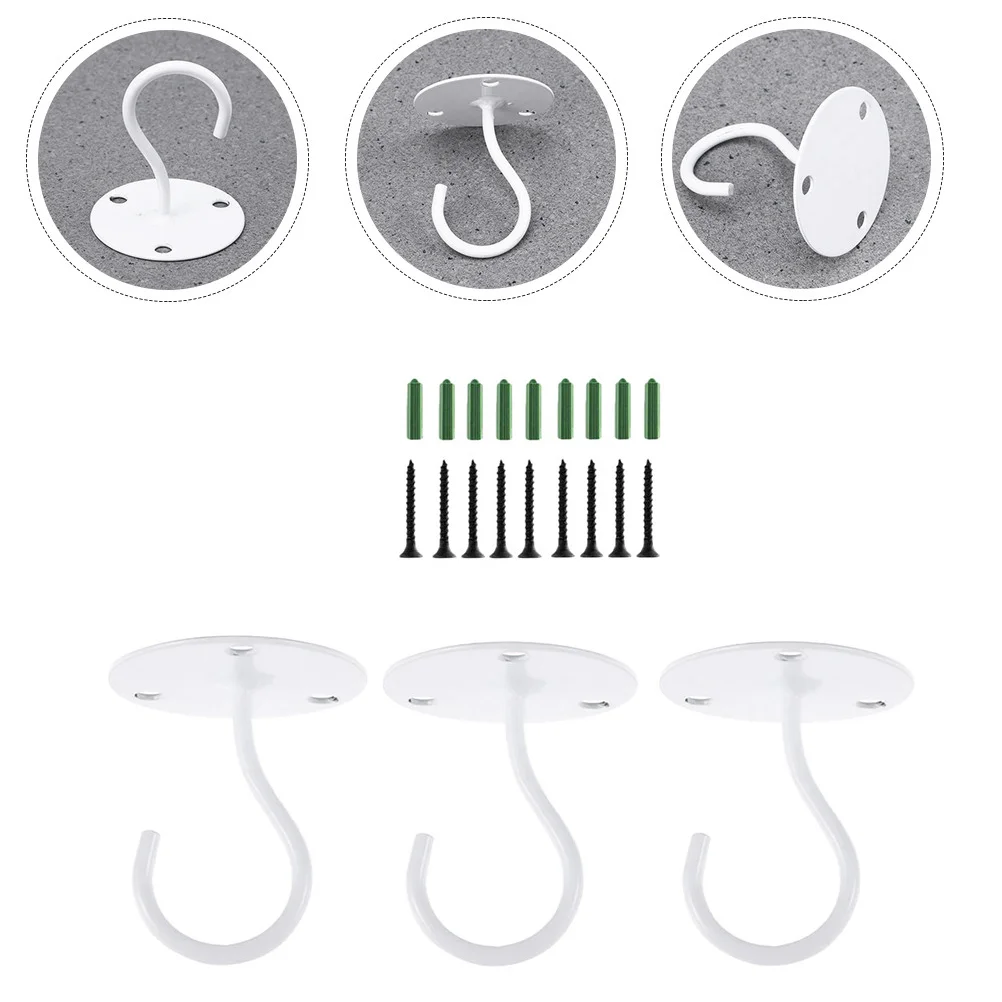 3 قطعة هوك السقف جدار خطاطيف تعليق زهرة حامل زارع الثقيلة شماعات ملابس معدنية في الهواء الطلق قوس للنباتات