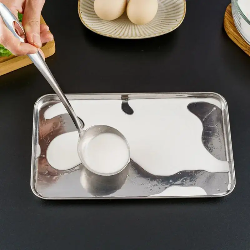 △ Rectangle Stainless Steel Tray Commercial Buffet Presentation Tray Food Serving Plate Rice Noodle Pan Dishes Storage Organizer
