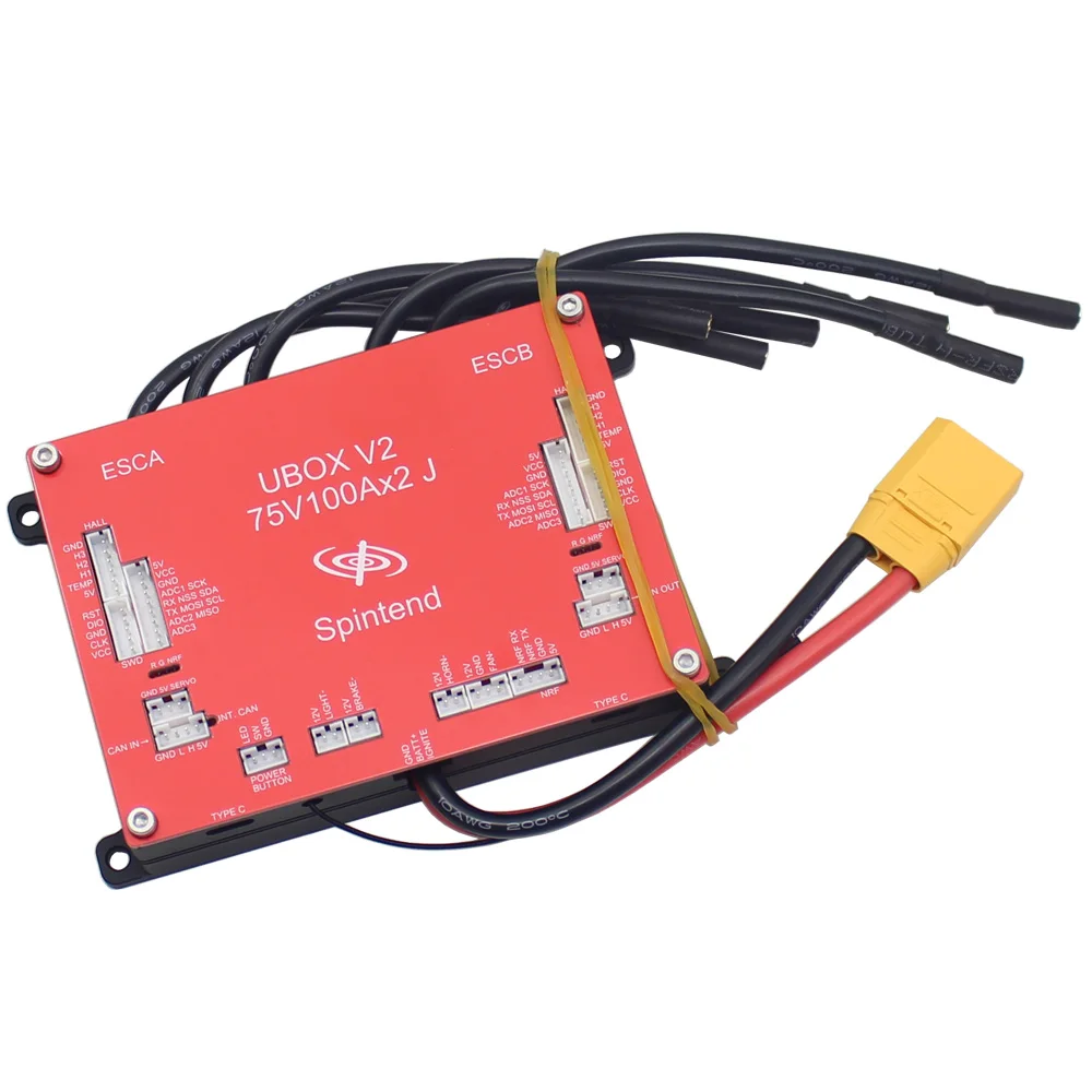 

UBOX V2 75V 200A Dual Motor Electric Speed Controller 100A X2 J Base On VESC For DIY Ebike Escooter Skateboard