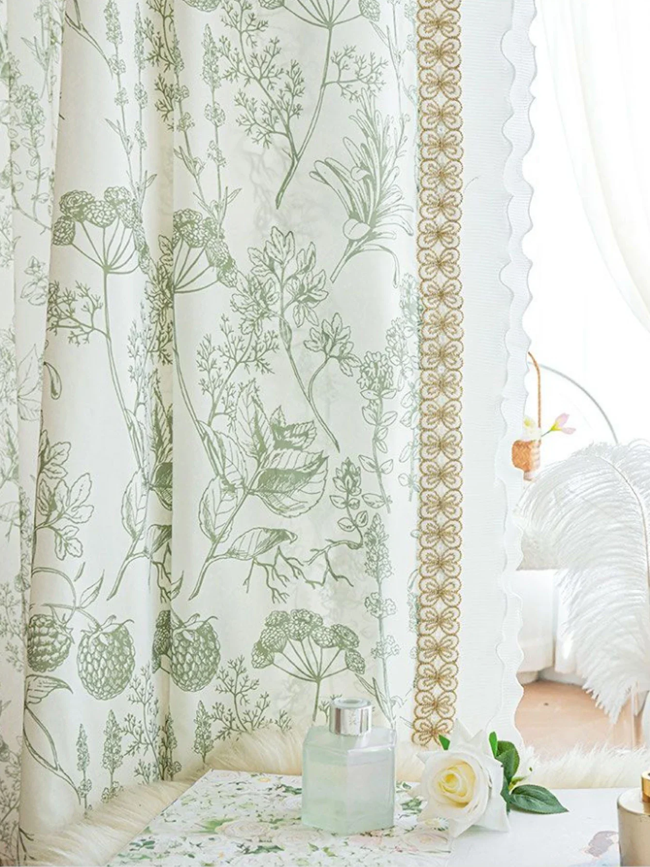 Modern Simple Print Vajra is Opaque To Lght with Anti-cat Scratch and Scratch proof For Living Room and Dining Room