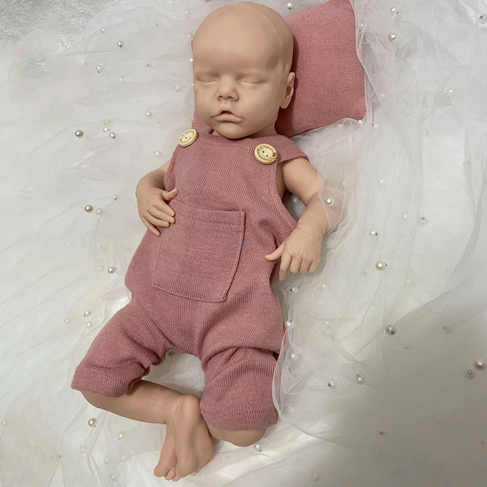 17Inch Silicone Reborn Girl Baby Doll Custom Unpainted/Painted Lifelike Art Collectible Newborn Preemy Doll For Age 3+ Kids Gift