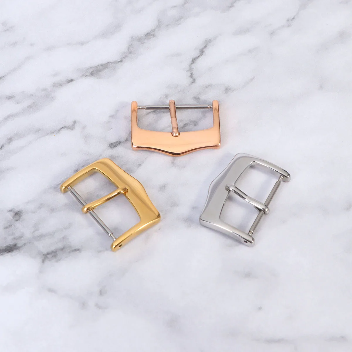 

3Pcs Stainless Steel Watch Buckles Universal Fit Durable Watchband Clasps for Silicone Electronic Bands
