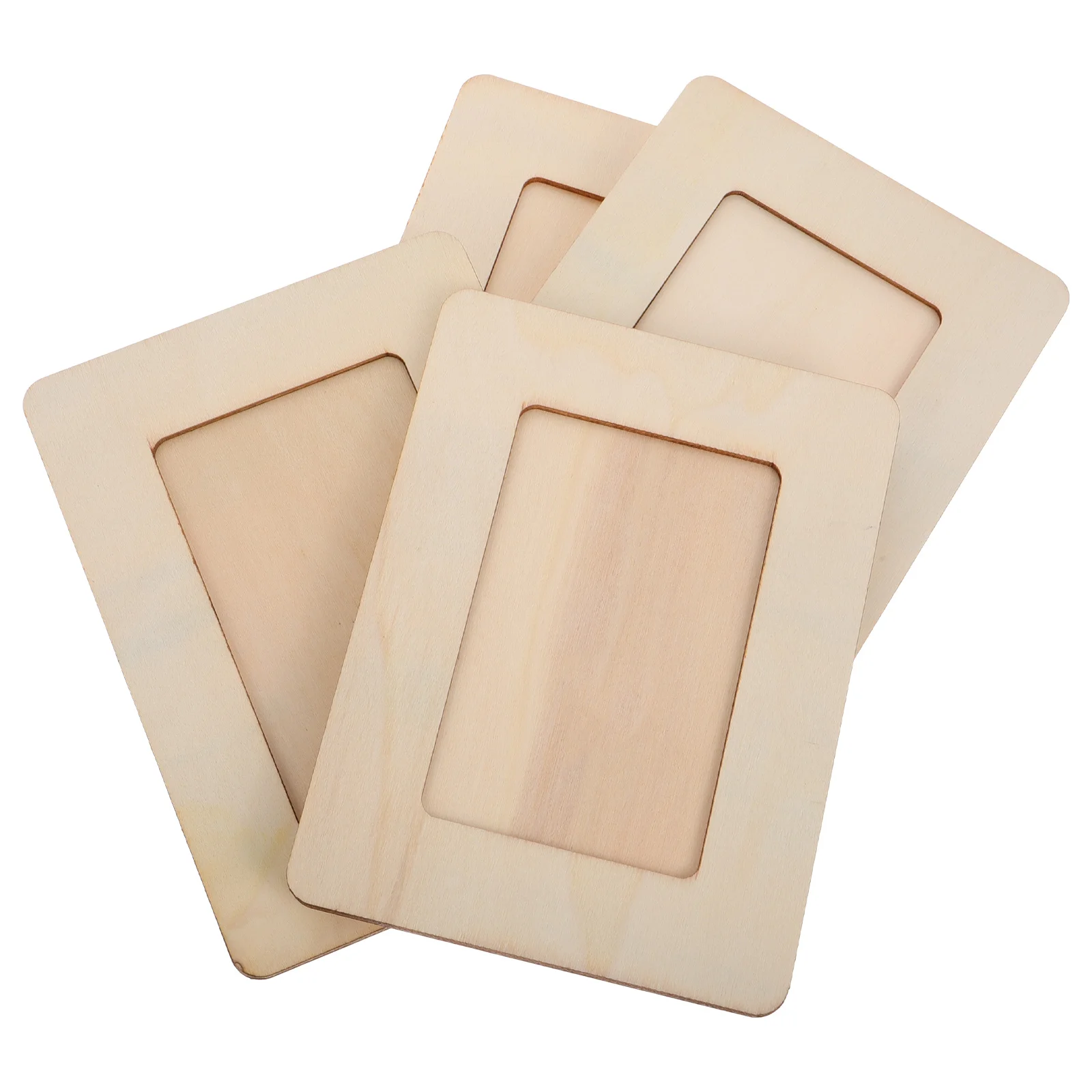 

4 Pcs DIY Wooden Photo Frame Children' Blank Picture Painting Crafting Unfinished Light Weight