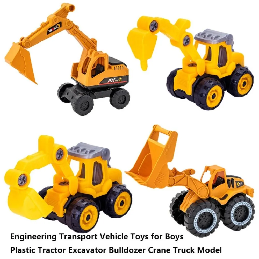 Plastic Engineering Transport Vehicle 10 Styles Drop Resistant Tractor Excavator Bulldozer Children Collection Gifts