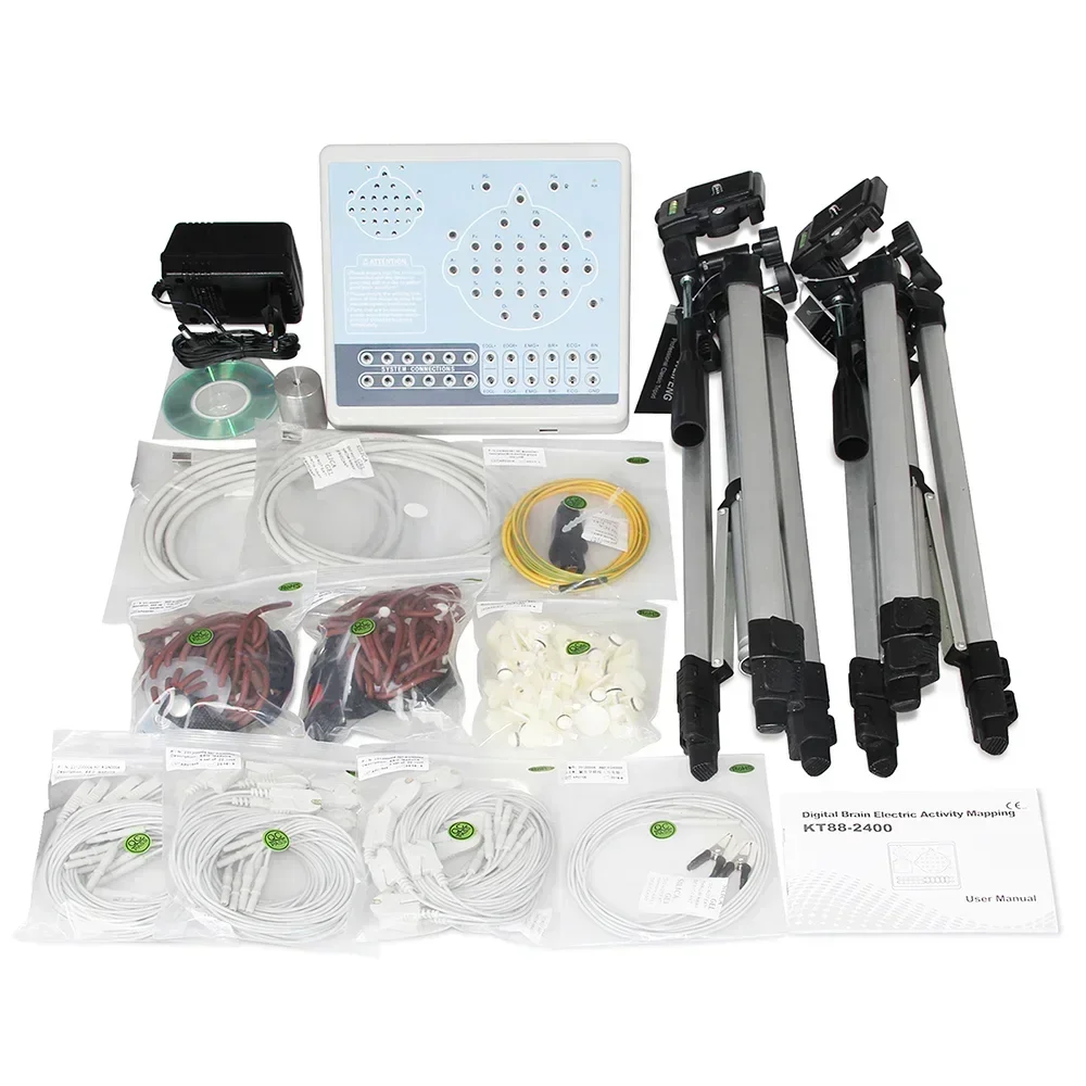 KT88-3200 32-Channel Digital EEG Machine Brain Electric Activity Mapping System with Breath+PC Software And 2 Brackets for Medic