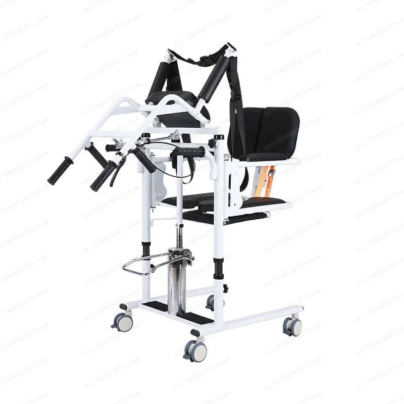 Multifunctional Hydraulic Patient Lift Disabled Elderly Bedridden Get Up Assist Commode Toilet Chair Nursing Aid