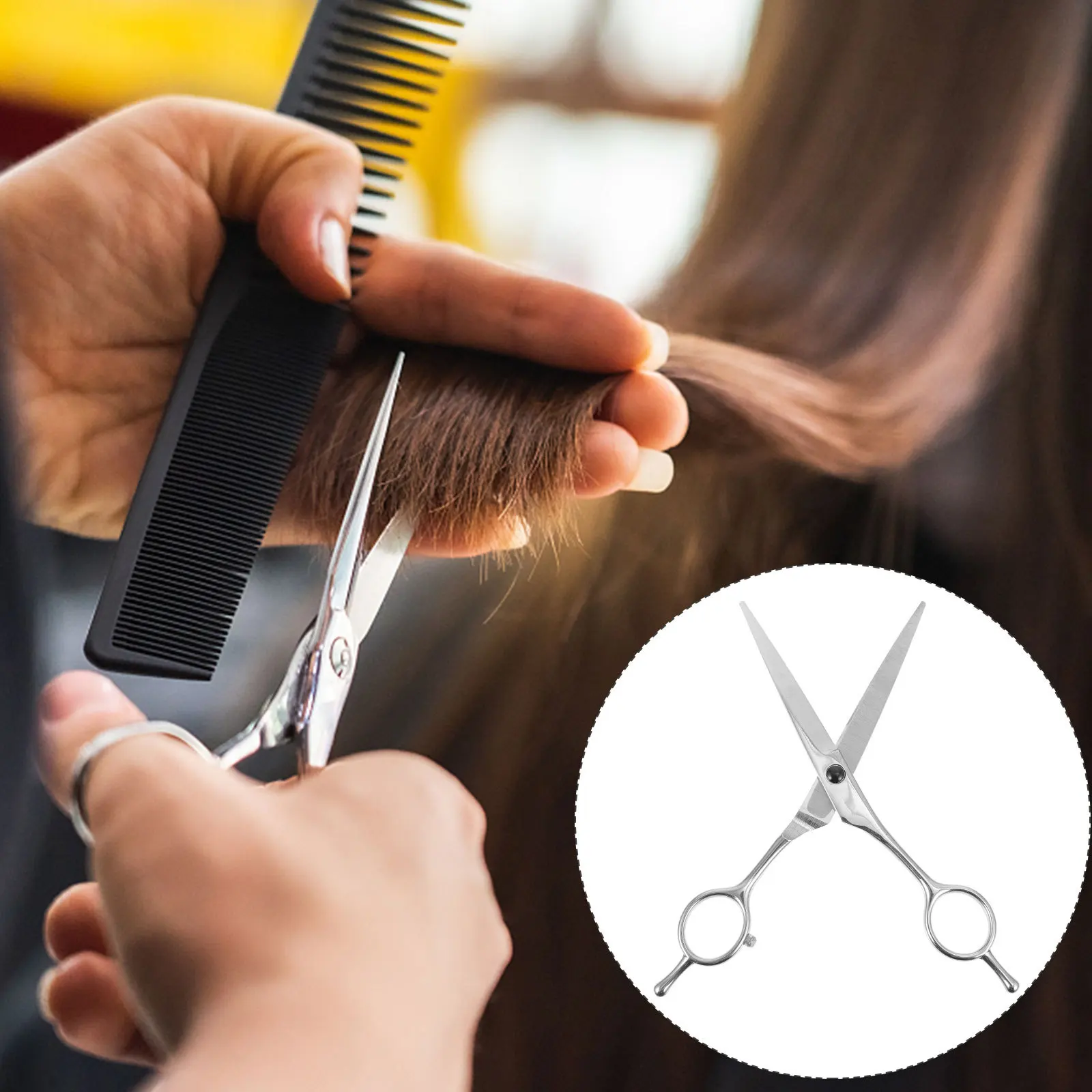 

Hair Cutting Scissors Stainless Steel Blades for Precision Trimming Hairdressing Tool Silver Hairdressing Scissors